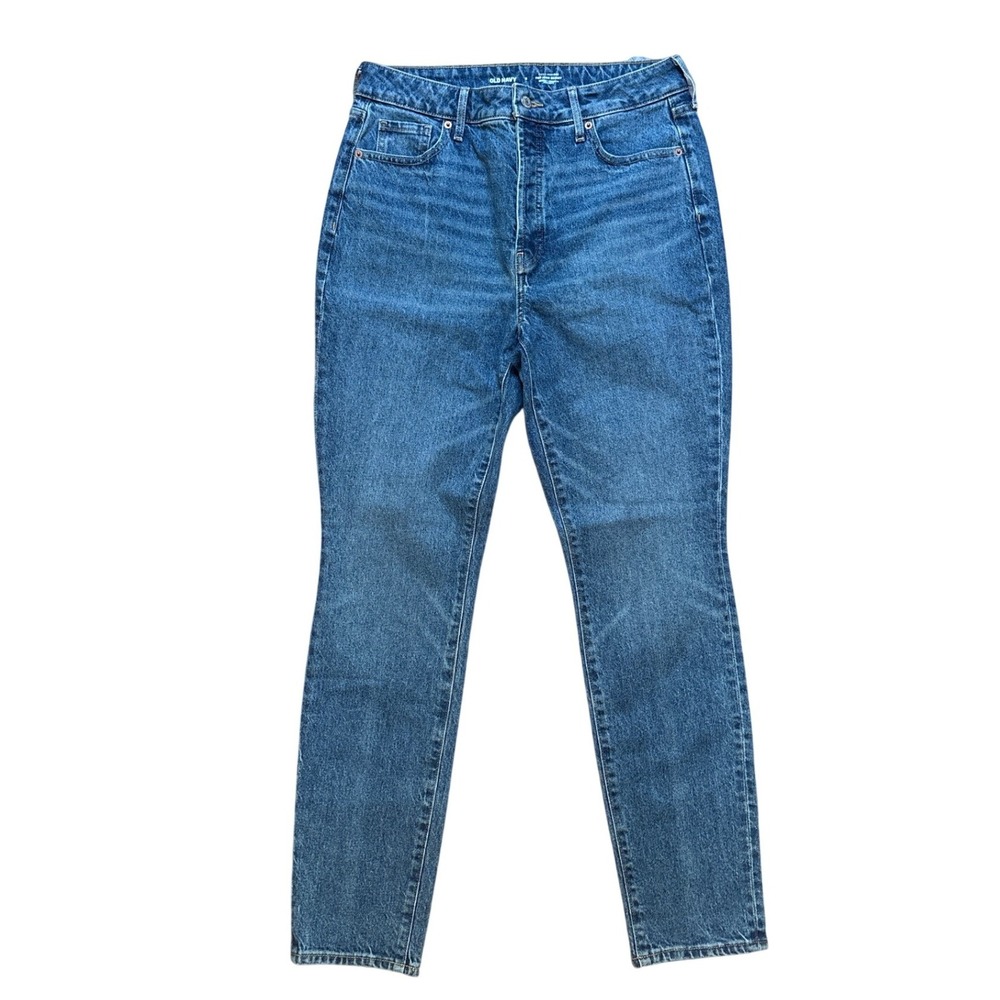 Old Navy Pop Icon Skinny Jeans Womens Blue Excellent‎ Extra High Rise SIZE 8